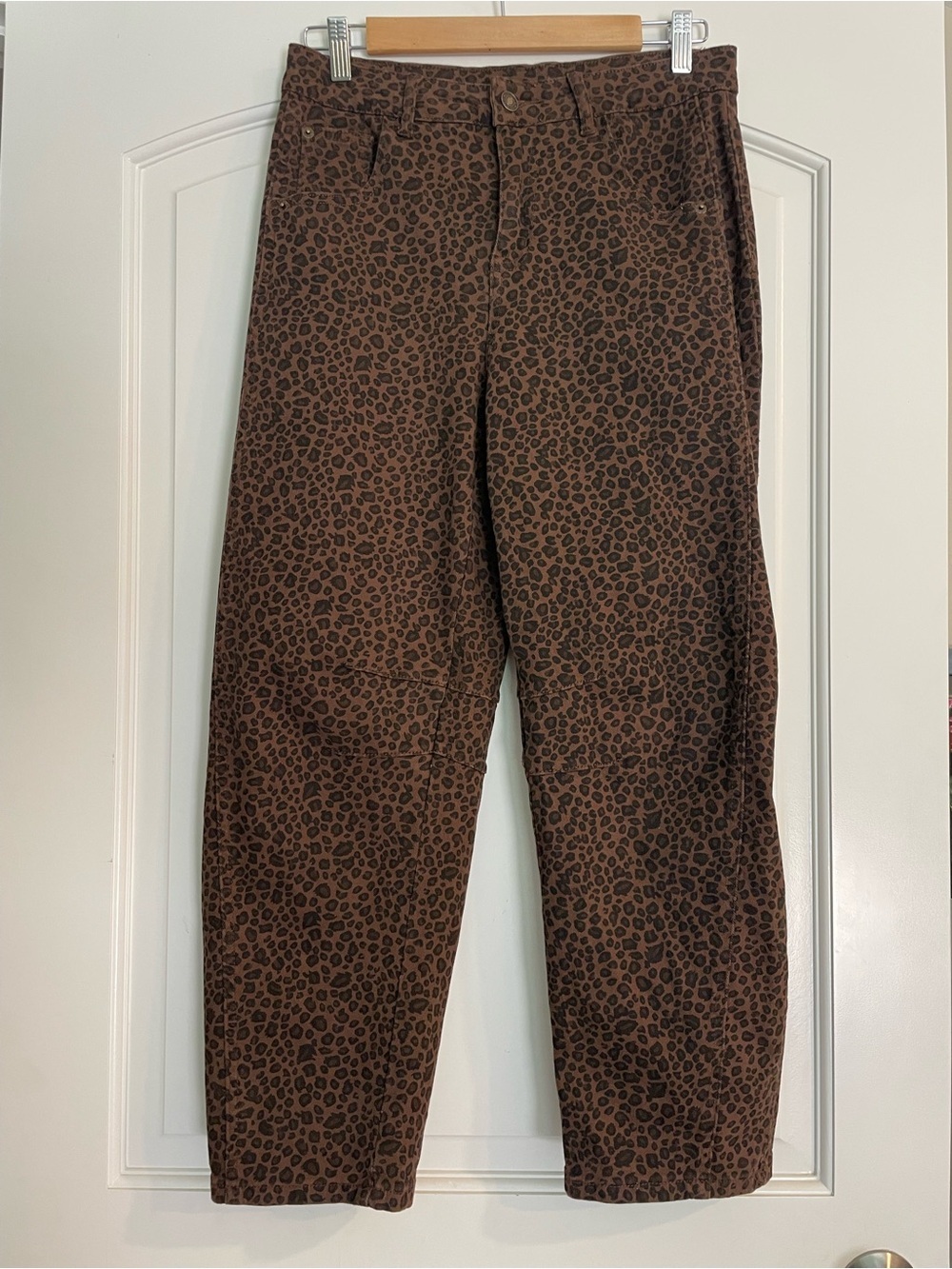 loveimgs Women’s Leopard Print Baggy Jeans  Cheetah Wide-Leg Y2K Mid Rise M